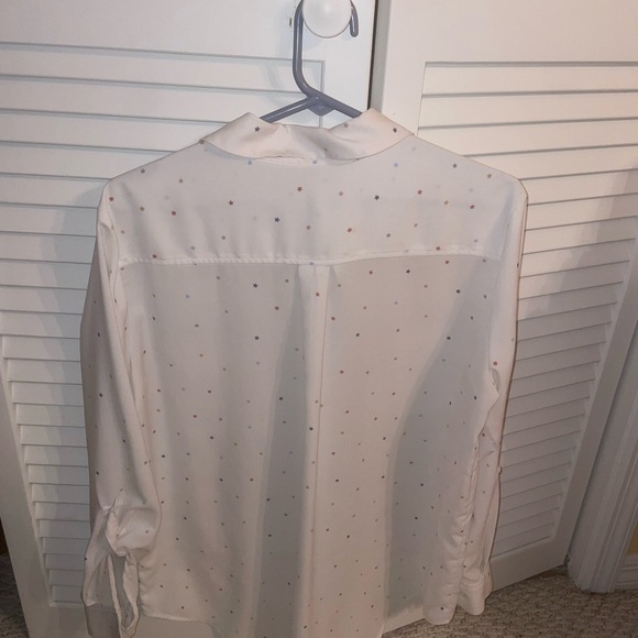 Madison Long Sleeved White Shirt with Colorful Dots - Picture 5 of 7